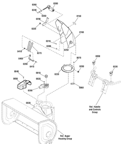 Discharge Chute Group Diagram and Parts List for 1695864-18-2852-31 2010 Briggs and Stratton Snow Blower